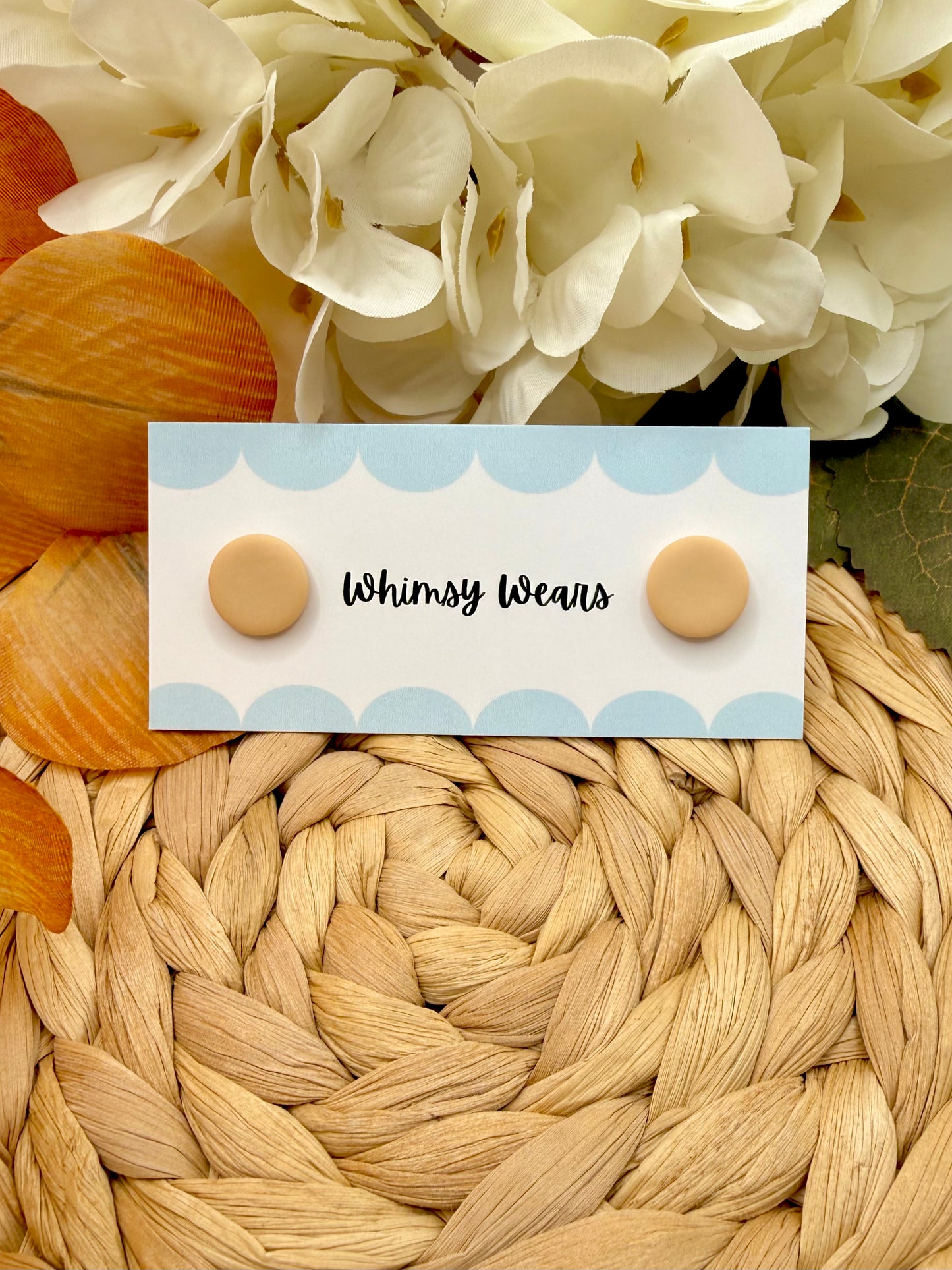 Neutral Circle Studs - colour varies