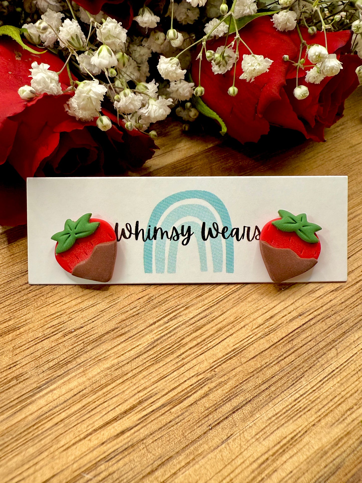 Valentines Chocolate Dipped Strawberry Studs